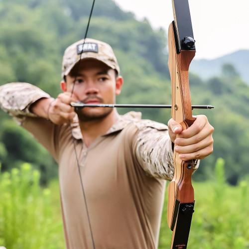 Motion Zeus Standard Target Archery for Adult & Youth Beginner, 62 Inch Wooden Takedown Recurve Bow for Training,Hunting, Practice & Competition（20-50lbs）
