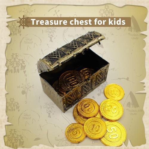 8 Pcs Miniature Pirate Treasure Chests Box, Mini Vintage Pirate Jewelry Storage Box, Party Supplies Decor Store Gold Coins Gems, Plastic Kids Pirate Treasure Chest Toy