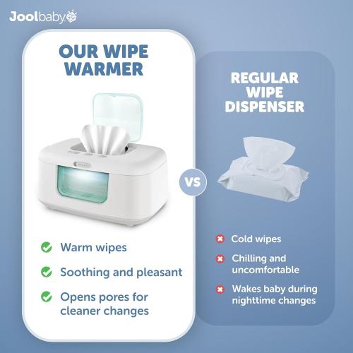 Jool Baby TinyBums Baby Wipe Warmer & Dispenser with LED Changing Light & On/Off Switch (Aqua)