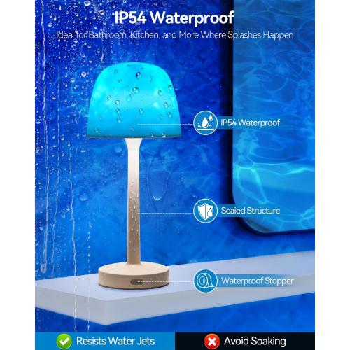 Rechargeable Shower Lamp Waterproof for Inside Shower-Bathroom Lamp Color Changing Ocean Wave Projector Light Water Proof,Shower Lighting Led Water Ripple Lights Ocean Lamps Bath Tub Relaxing