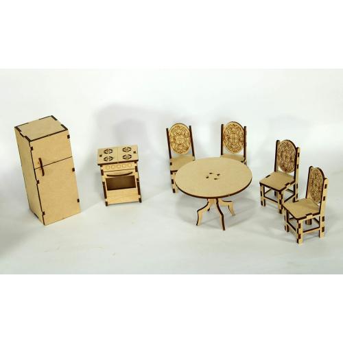 StonKraft Wooden Miniature Furniture - Home Decor, Construction Toy, Modeling Kit, School Project - Easy to Assemble (Extended Furniture)