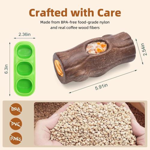 2 Pack Dog Toys for Aggressive Chewers, Interactive Indestructible Dog Toys to Keep Them Busy, Durable Dog Frozen Treat Toy for Large & Medium Dogs, Reduces Anxiety & Extends Playtime, Brown