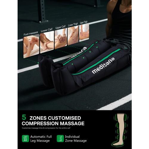 Leg Compression Massager System, Cordless Rechargeable Air Pressure Boots with Multi-Customize Modes, Intensities & Timer, Full Leg Compression for Circulation, Pain Relief, Recovery, etc