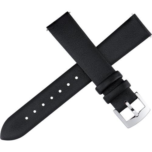 Color Black Leather Watch Bands Quick Release Watch Straps, Elegant & Ultra-Soft Top Grain Leather Watch Band for Women Men, Choice of Color & Width - 12mm 14mm 16mm 18mm 20mm 22mm for Watch & Smartwatch