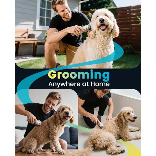 oneisall Dog Clippers for Grooming Thick Hair,Low Noise Dogs Grooming Kit with Detachable Stainless Steel Blade,Dog Shaver for Thick/Matted/Knotted/Fine/Wave/Curly Hair,PC18