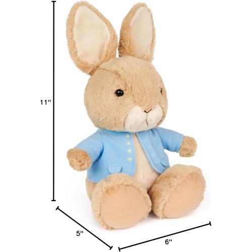 GUND Beatrix Potter Peter Rabbit Silly Pawz Plush, Easter Bunny Stuffed Animal for Ages 1 and Up, Brown/Blue, 11”