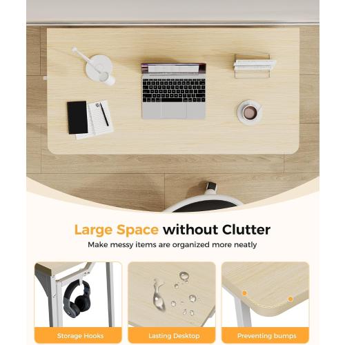 Folding Desk Small Foldable Desk for Small Space, 31.5 Inches Writing Computer Desks in Study, Home Office Foldable Office Desks for Bedroom, Oak