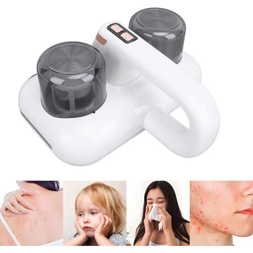 White Mattress Vacuum Cleaner, Handheld Bed Vacuum Cleaner 16Kpa Suction Low Noise with 4 Filter, Cordless Handheld Bed Vacuums Effectively Clean Up Bed, Pillows, Sofas, Carpets