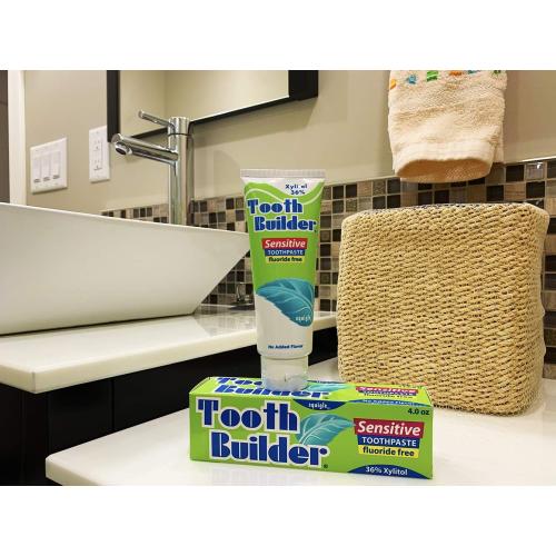 Squigle Tooth Builder SLS Free Toothpaste (Stops Tooth Sensitivity) Prevents Canker Sores, Cavities, Perioral Dermatitis, Bad Breath, Chapped Lips, 4 oz (4 Ounce (Pack of 1), Unflavored)