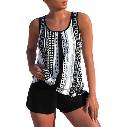 XL ROSEWE Modest Tankini Swimsuits for Women, Two Piece Athletic Womens Bathing Suits Blouson Tank Tops with Board Shorts