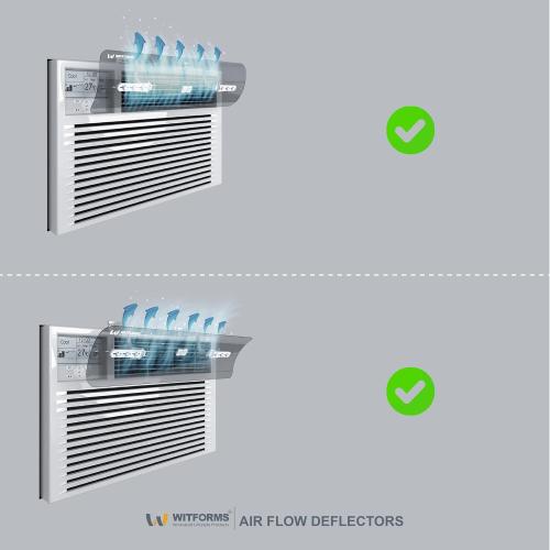 WITFORMS Window AC Air Deflector - 24 Length for TOP VENT Window Units ONLY - Transparent Design - Measure Before Purchase