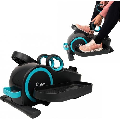 Cubii Total Body Under Desk Elliptical Bike with Built-in Upper Body Resistance Bands | Seated Exercise Machine - Arms   Legs Workout for Seniors & All Ages, 12 Resistance Levels, LCD Display