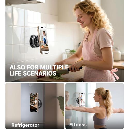 Coolpow【Newest Vacuum Magnetic Phone Holder for Car Phone Holder Mount【Movable Vacuum Suction】Magsafe Car Mount Cell Phone Holders for Your Car Accessories carmount 2.0 for iPhone 17 Pro Max 16 15 14