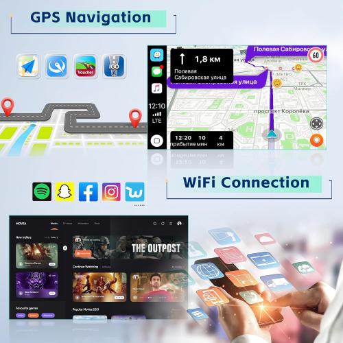 Eonon [8-Core 4 64G] Double Din 7 Inch Android 15 Car Stereo with Wireless Carplay Android Auto, HD Touch Screen Head Unit with GPS WiFi Bluetooth5.0 FM/RDS Radio 32EQ DSP 59UI SWC Backup Camera MIC