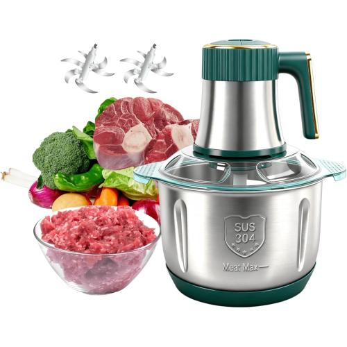 Food Processor,5-Speed Electric Food Chopper,Meat Grinder 5L(20Cups) with Two 6-Blade Sets,500W Powerful Vegetable Chopper Used for Dough Mixing,Meat, Nuts, Fruits, Garlic and Vegetables
