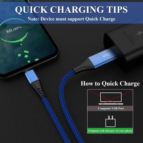 geekboy USB C Cable[4-Pack 6.6ft], 2-in-1 USB A/C to Type C Charger Cord Durable Nylon Braided for Samsung Galaxy S25 Ultra S24 S23 A17 A16, Moto, Pixel and More Devices with Type-C Ports