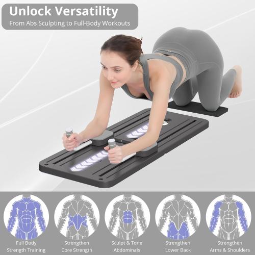 Pilates Board - Pilates Reformer Set, Multi-Purpose Foldable Pilates Reformer Board for Home
