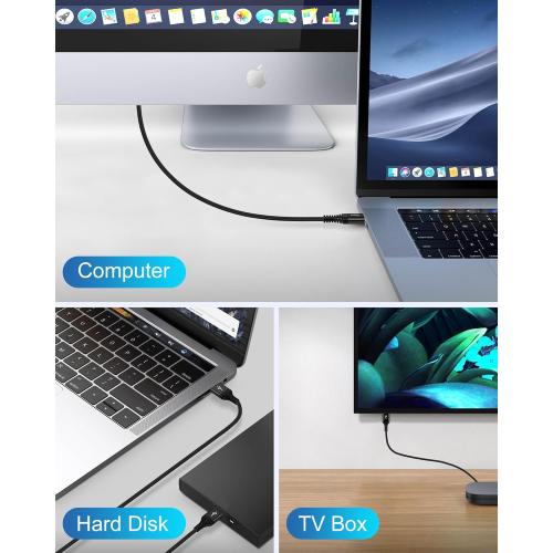 USB to USB Cable 6ft, Male to Male USB A To USB A Cable for WD Hard Drives, PC, Mac, Laptop, PS4, Xbox - USB 3.0 Type A Impresora Long Usba to Usba Cord, High-Speed Data Transfer Cable, 6 Foot