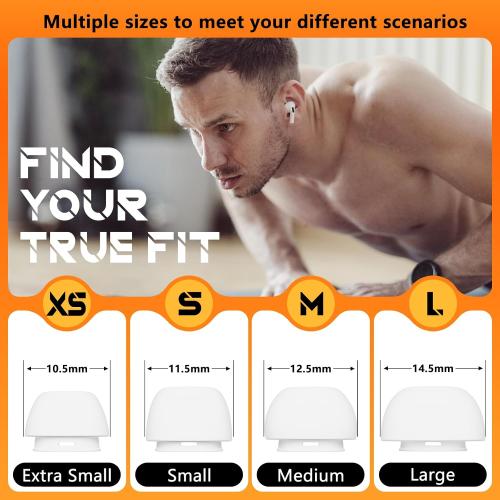 Inesore 4 Pairs Replacement Ear Tips for AirPods Pro 2nd/1st (White)