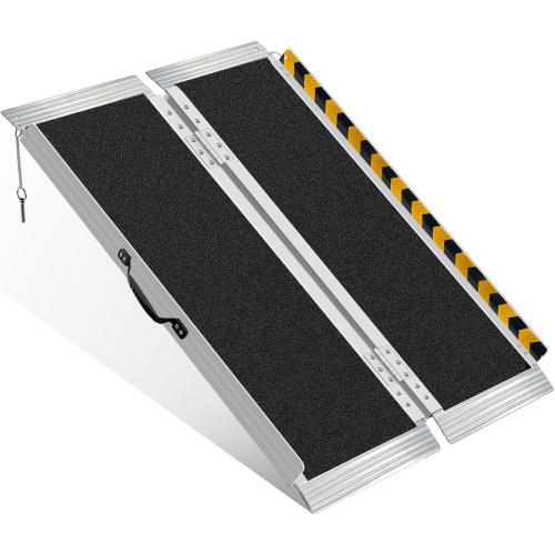 4FT Portable Wheelchair Ramp – 800lb Capacity, Folding Non-Slip Aluminum Handicap Ramp, Ramps for Wheelchairs for Home Steps, Doorways, Stairs, Thresholds, Car Curbs, Scooters & Carts