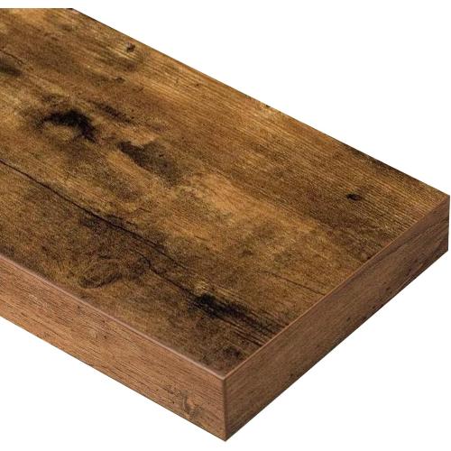 QEEIG Bathroom Floating Shelves for Wall - 15.7 Wall Mounted Shelf Over Toilet Farmhouse Home Decor Display Bookshelf Small 15.7 x 6.7 inch Set of 2, Rustic Brown (008-40BN)