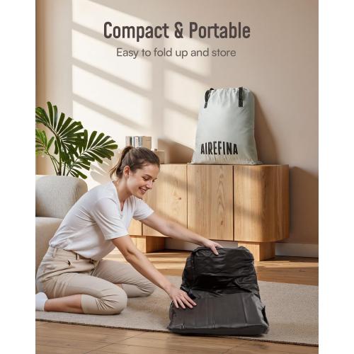 Airefina Air Mattress Queen with Built in Pump, 18 Raised Comfort Blow Up Mattress with Carrying Bag, Portable Inflatable Mattress for Guest Home, Air Bed Colchones Inflables 750 Lbs Max, 80*60*18 in