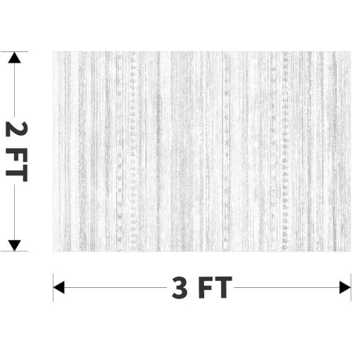 Small Area Rug-2x3 Entryway Rug Non Slip Washable Low Pile Indoor Door Mat Neutral Distressed Boho Moroccan Entrance Rugs Carpet for Bedroom Kitchen Powder Room Front Porch Bathroom, Grey