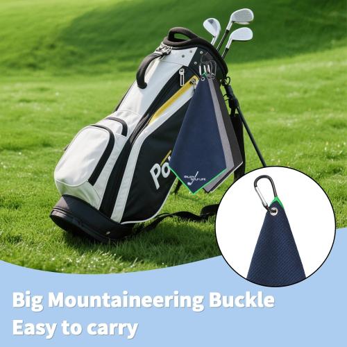 3 Pack Golf Towel(16 X 16), Top-Tier Microfiber Super Absorbent Golf Towels for Golf Bags, Premium Waffle-Pattern Embroidered with Carabiner Clip, Golf Accessories (3 Classic Colours)