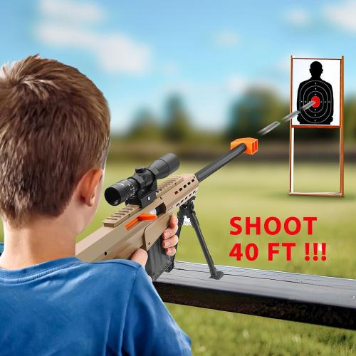 Toy Sniper Rifle with Scope Soft Bullet Toy Gun Shell ejecting Foam Blaster Guns Realistic Fake Prop Dart Backyard Outdoor Shooting Game for Kids Boys Teen Adult Gifts for Age 8-12 13 Years Old (37in)