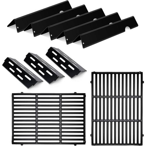 2 Pack Cast Iron Grate With 5 PCS Flavorizer Bars 3 Pcs Heat Deflector For Weber Genesis 2 Grill,for Weber Genesis ii 300 Series,Replacement For Weber Genesis ii E-310 E-315 E-325 E-330 E-335 S-310