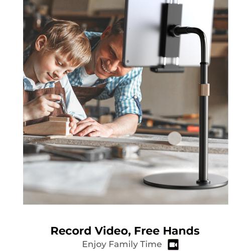 LISEN for iPad Stand for Desk Portable Monitor Adjustable Tablet Stand, Thick Case Friendly iPad Pro Holder Fits(4.7-15.6) 12.9/10.9/10.2 Air Mini 4 3 2 Fire Tab Nexus Kindle, Black