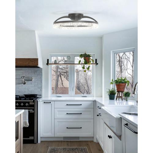 addlon Ceiling Fans with Lights and Remote, 20'' Low Profile Ceiling Fans, 3000-6000K Dimmable Modern Flush Mount LED Fan Light, Fandelier Ceiling Fan for Bedroom, Kitchen, Living Room, Black