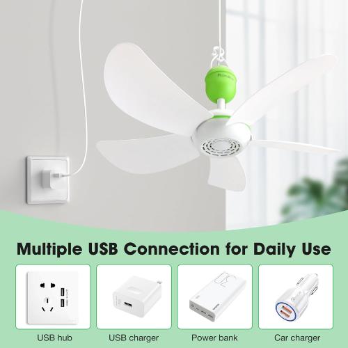 17 Portable USB Ceiling Fan for Camping Tent Gazebo RV Cruise