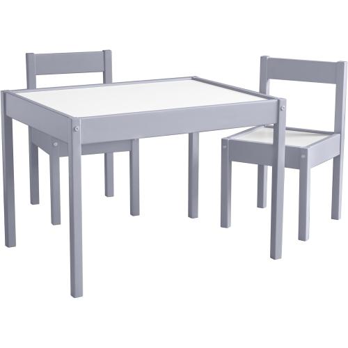 Baby Relax Hunter 3-Piece Kiddy Table & Chair Kids Set, Grey