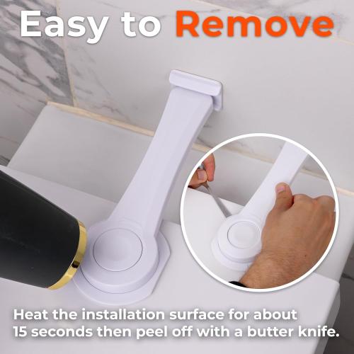 2-Pack Toilet Locks Baby Proof - Toilet Seat Locks for Toddlers with Adhesive - Toilet Latches Child Safety - No Tools Required