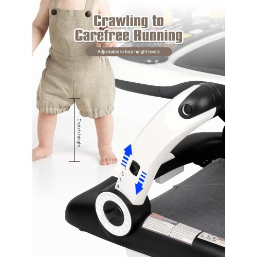 Music and Lights Baby Walker with Wheels, 6 in 1 Baby Activity Center w/Ergonomic backrest Design, Baby Walkers for Boys w/Foot Pads, Music Bouncer Walkers for Boys Girls Babies 6-18 Months, Black