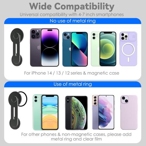 CloudValley Magnetic Laptop Phone Holder, Adjustable Continuity Camera Mount Compatible with MagSafe & for iOS 16 / macOS 13 Ventura, Slim Portable Computer Expansion Bracket for Smartphone, Black