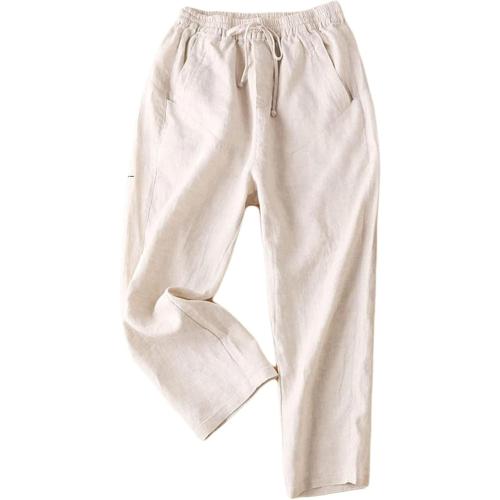 Size M Women's Wide Leg Spring/Summer Linen Casual Loose Pants