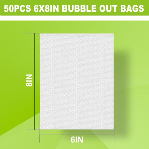 50PCS 6x8Bubble Pouches,Shockproof Cushioning Protection
