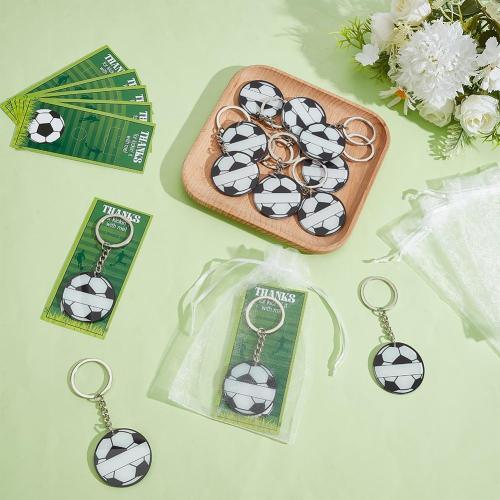 SUNNYCLUE 30 Sets Soccer Keychain Bulk Sports Keychain Party Favors with 30Pcs Thank You Cards 30Pcs Gift Bags Sports Key Chain Acrylic Soccer Ball Key Chains for Wedding Birthday Party Souvenirs