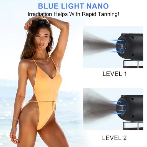 Rechargeable Spray Tan Machine, Cordless Portable Travel Spray Tan Gun-Professional Melanin Support Technology-Faster Tan Results for Self Tanner Travel Beach Salon Home Mobile