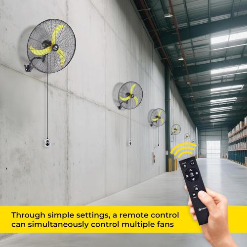 Black 24 FUGOO 24 Quiet Outdoor Oscillating Wall Mount Fan With Remote Control,All Sealed BLDC Motor,4-Speed Waterproof Outdoor Fan, Heavy Duty Industrial Wall Fans for House,Patios,Garage,Warehouse 5000CFM