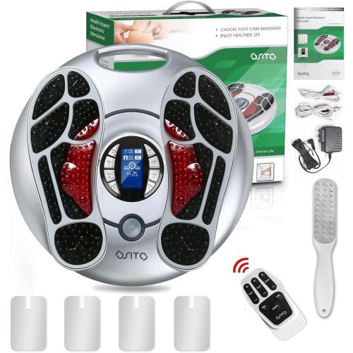 Electric EMS Foot Massager for Neuropathy - TENS Unit NMES Foot Stimulator for Feet Nerve,25 Mode 99 Intensity with Electrode Pad for Circulation and Pain Relief,FSA,HSA Eligible Gifts for Home Work