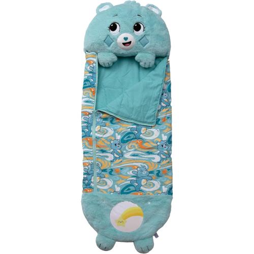 Happy Nappers: Care Bears Sleep Sack Large - Wish Bear - 66 x 30, 2-in-1: Plush Character Opens Into Sleeping Bag, Soft Nap & Play Animal, Kids 3