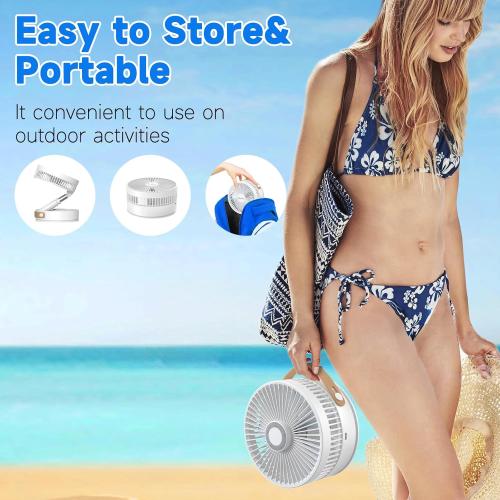 Marchpower Foldable Oscillating Standing Fan with Remote, 8 Portable Pedestal Quiet Fan with Timer, 7200mah Rechargeable USB Desk Fan for Home Bedroom Office Travel Outdoor Camping