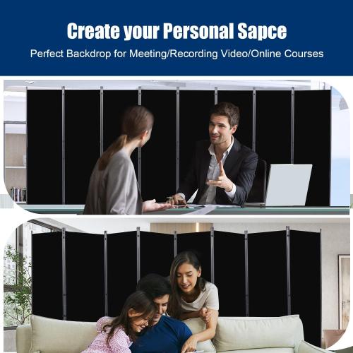 Room Divider 6FT Portable Room Dividers and Folding Privacy Screens, 176'' W Fabric Divider for Room Separation, 8 Panel Partition Room Dividers Freestanding Wall Divider Screen for Dorm Studio Office