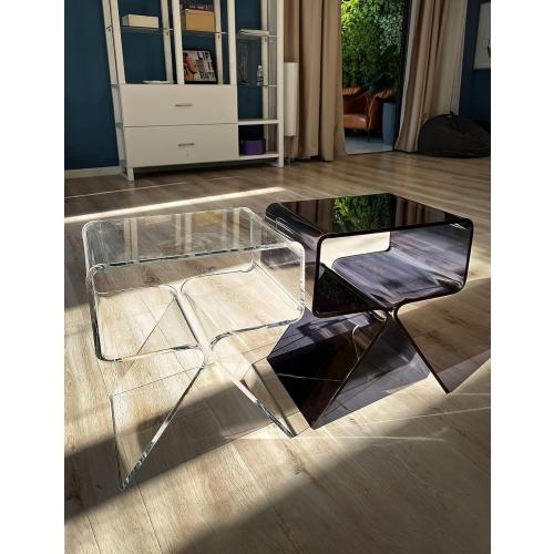 Acrylic Nightstand Side Table Modern Design Clear Home Decor Display End Table for Living Room (Clear)