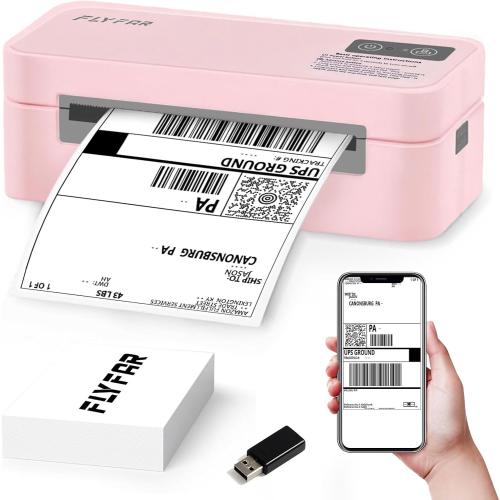 Bluetooth Thermal Label Printer, 4x6 Shipping Label Printer  (Pink)