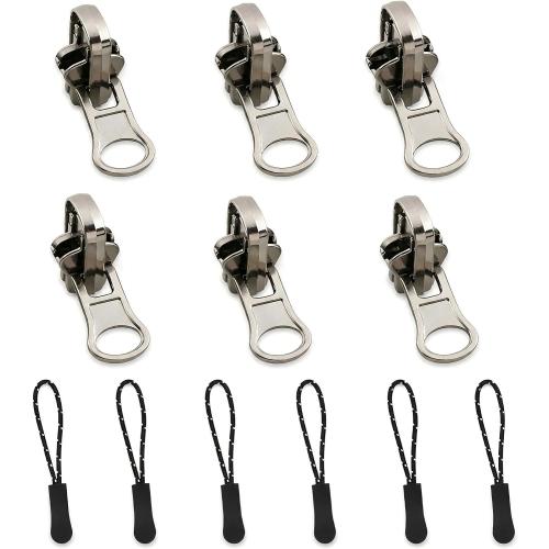 Universal Zipper Repair Kit - 3-Size Double-Sided Zippers Slider Replacement with Zipper Pull for Jackets, Luggage, Backpacks & Outdoor Gear | No-Sew Installation