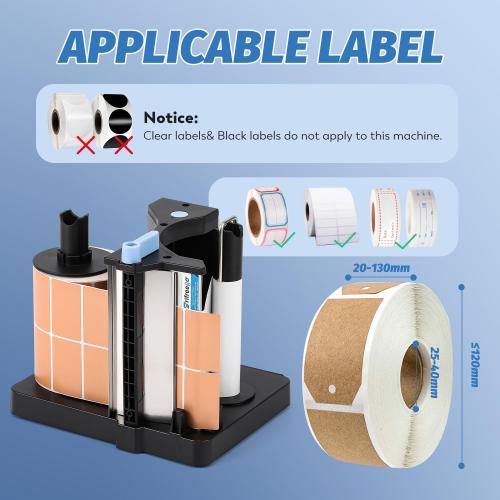 Automatic Label Dispenser, 2.98lb Portable Electric Label Dispenser for 20-130mm Labels, 3 Speed Adjustable with Dual Senser for Shipping/Document/Reminding Labels (with a Battery)